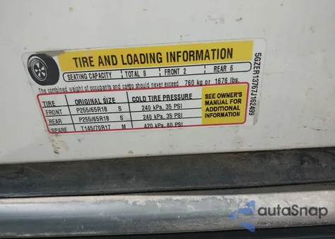 2007 Saturn Outlook Xe from USA, damaged, VIN 5GZER13767J162499